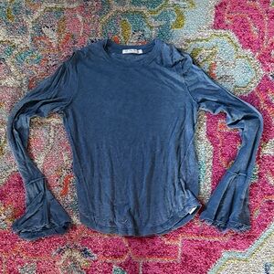 We The Free Blue Long Sleeve Top